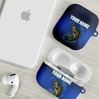 Custom Jumping Bass Fishing AirPods Case with Water Splash and Lightning Background - Wonder Print Shop