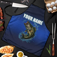 Custom Jumping Bass Fishing Apron with Water Splash and Lightning Background - Wonder Print Shop