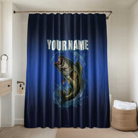 Custom Jumping Bass Fishing Bathroom Set with Water Splash and Lightning Background - Wonder Print Shop