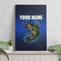 Custom Jumping Bass Fishing Canvas Wall Art with Water Splash and Lightning Background - Wonder Print Shop