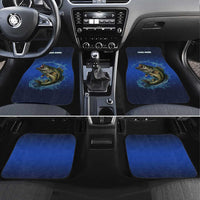 Custom Jumping Bass Fishing Car Mats with Water Splash and Lightning Background - Wonder Print Shop