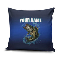 Custom Jumping Bass Fishing Pillow Cover with Water Splash and Lightning Background - Wonder Print Shop