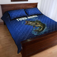 Custom Jumping Bass Fishing Quilt Bed Set with Water Splash and Lightning Background - Wonder Print Shop