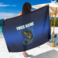 Custom Jumping Bass Fishing Sarong with Water Splash and Lightning Background - Wonder Print Shop