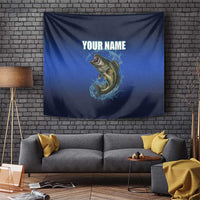 Custom Jumping Bass Fishing Tapestry with Water Splash and Lightning Background - Wonder Print Shop