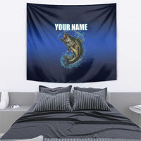 Custom Jumping Bass Fishing Tapestry with Water Splash and Lightning Background - Wonder Print Shop