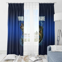 Custom Jumping Bass Fishing Window Curtain with Water Splash and Lightning Background - Wonder Print Shop