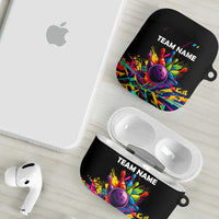Colorful Bowling Ball and Pins Graphic AirPods Case Custom with Paint Splash - Wonder Print Shop
