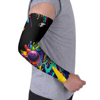 Colorful Bowling Ball and Pins Graphic Arm Sleeves Custom with Paint Splash - Wonder Print Shop