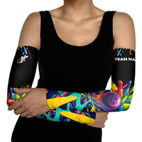Colorful Bowling Ball and Pins Graphic Arm Sleeves Custom with Paint Splash - Wonder Print Shop