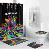 Colorful Bowling Ball and Pins Graphic Bathroom Set Custom with Paint Splash - Wonder Print Shop