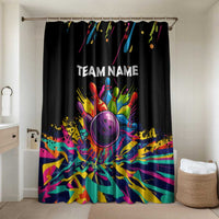 Colorful Bowling Ball and Pins Graphic Bathroom Set Custom with Paint Splash - Wonder Print Shop
