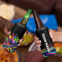 Colorful Bowling Ball and Pins Graphic 4 in 1 Can Cooler Tumbler Custom with Paint Splash - Wonder Print Shop