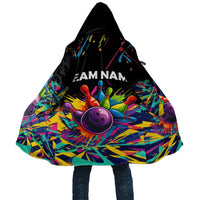 Colorful Bowling Ball and Pins Graphic Cloak Custom with Paint Splash - Wonder Print Shop