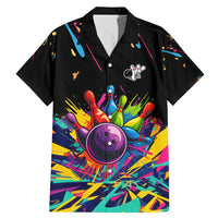 Colorful Bowling Ball and Pins Graphic Family Matching Mermaid Dress and Hawaiian Shirt Custom with Paint Splash - Wonder Print Shop