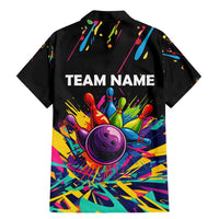 Colorful Bowling Ball and Pins Graphic Family Matching Mermaid Dress and Hawaiian Shirt Custom with Paint Splash - Wonder Print Shop