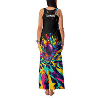 Colorful Bowling Ball and Pins Graphic Family Matching Tank Maxi Dress and Hawaiian Shirt Custom with Paint Splash - Wonder Print Shop