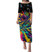 Colorful Bowling Ball and Pins Graphic Puletasi Custom with Paint Splash - Wonder Print Shop