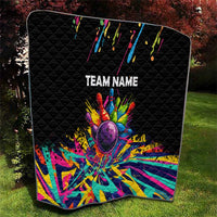Colorful Bowling Ball and Pins Graphic Quilt Custom with Paint Splash - Wonder Print Shop