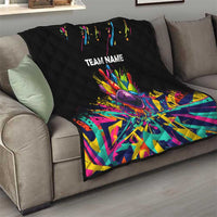 Colorful Bowling Ball and Pins Graphic Quilt Custom with Paint Splash - Wonder Print Shop