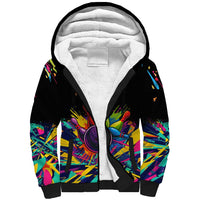 Colorful Bowling Ball and Pins Graphic Sherpa Hoodie Custom with Paint Splash - Wonder Print Shop