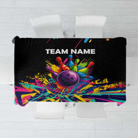 Colorful Bowling Ball and Pins Graphic Tablecloth Custom with Paint Splash - Wonder Print Shop
