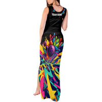 Colorful Bowling Ball and Pins Graphic Tank Maxi Dress Custom with Paint Splash - Wonder Print Shop