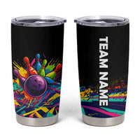 Colorful Bowling Ball and Pins Graphic Tumbler Cup Custom with Paint Splash - Wonder Print Shop