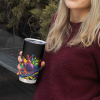 Colorful Bowling Ball and Pins Graphic Tumbler Cup Custom with Paint Splash - Wonder Print Shop