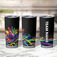 Colorful Bowling Ball and Pins Graphic Tumbler Cup Custom with Paint Splash - Wonder Print Shop