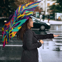 Colorful Bowling Ball and Pins Graphic Umbrella Custom with Paint Splash - Wonder Print Shop