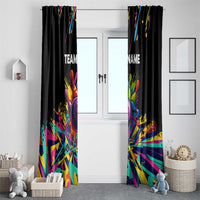 Colorful Bowling Ball and Pins Graphic Window Curtain Custom with Paint Splash - Wonder Print Shop
