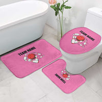 Pink and Black Bowling Bathroom Set Design with Red Ball and Pins and Custom Team Name Graphic - Wonder Print Shop