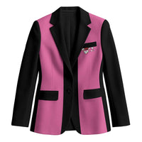 Pink and Black Bowling Blazer Design with Red Ball and Pins and Custom Team Name Graphic - Wonder Print Shop