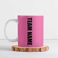 Pink and Black Bowling Ceramic Mug Design with Red Ball and Pins and Custom Team Name Graphic - Wonder Print Shop