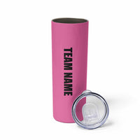 Pink and Black Bowling Skinny Tumbler Design with Red Ball and Pins and Custom Team Name Graphic - Wonder Print Shop