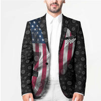 American Flag Bowling Ball and Pins Graphic Blazer with Black Patterned Background and Custom Team Name Design - Wonder Print Shop