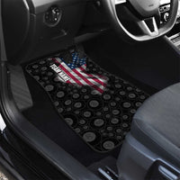 American Flag Bowling Ball and Pins Graphic Car Mats with Black Patterned Background and Custom Team Name Design - Wonder Print Shop