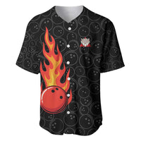 Flaming Bowling Ball Baseball Jersey with Strike Explosion and Funny Quote Graphic on Bowling - Wonder Print Shop