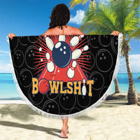 Flaming Bowling Ball Beach Blanket with Strike Explosion and Funny Quote Graphic on Bowling - Wonder Print Shop