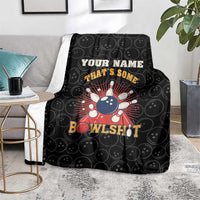 Flaming Bowling Ball Blanket with Strike Explosion and Funny Quote Graphic on Bowling - Wonder Print Shop