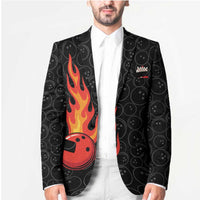 Flaming Bowling Ball Blazer with Strike Explosion and Funny Quote Graphic on Bowling - Wonder Print Shop
