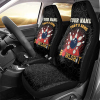 Flaming Bowling Ball Car Seat Cover with Strike Explosion and Funny Quote Graphic on Bowling - Wonder Print Shop
