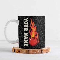 Flaming Bowling Ball Ceramic Mug with Strike Explosion and Funny Quote Graphic on Bowling - Wonder Print Shop