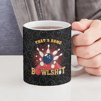 Flaming Bowling Ball Ceramic Mug with Strike Explosion and Funny Quote Graphic on Bowling - Wonder Print Shop