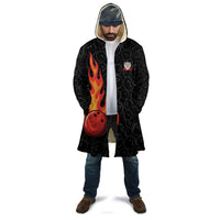 Flaming Bowling Ball Cloak with Strike Explosion and Funny Quote Graphic on Bowling - Wonder Print Shop
