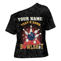 Flaming Bowling Ball Cross Shoulder Shirt with Strike Explosion and Funny Quote Graphic on Bowling - Wonder Print Shop
