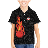 Flaming Bowling Ball Family Matching Mermaid Dress and Hawaiian Shirt with Strike Explosion and Funny Quote Graphic on Bowling - Wonder Print Shop
