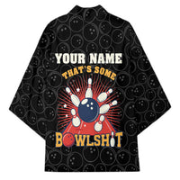 Flaming Bowling Ball Kimono with Strike Explosion and Funny Quote Graphic on Bowling - Wonder Print Shop