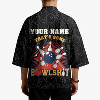 Flaming Bowling Ball Kimono with Strike Explosion and Funny Quote Graphic on Bowling - Wonder Print Shop